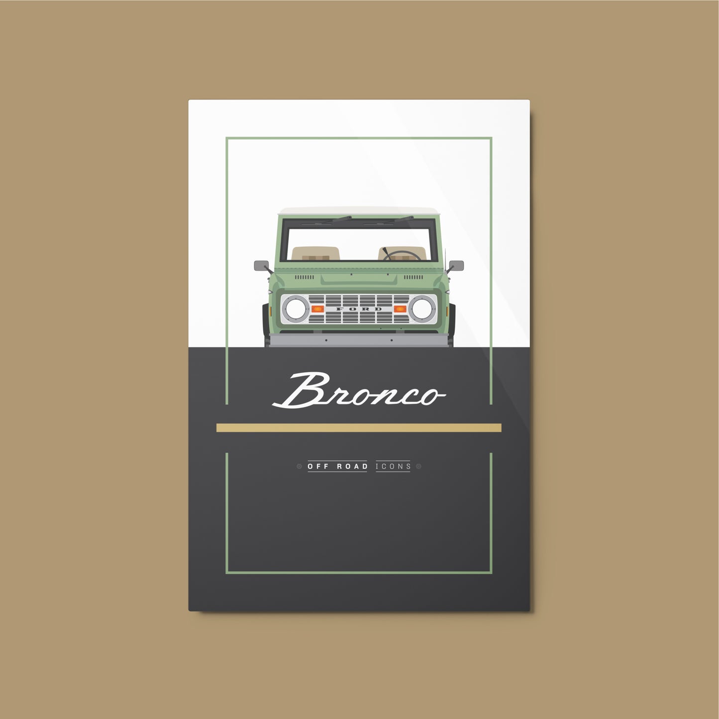 Bronco, glen green - Metal prints