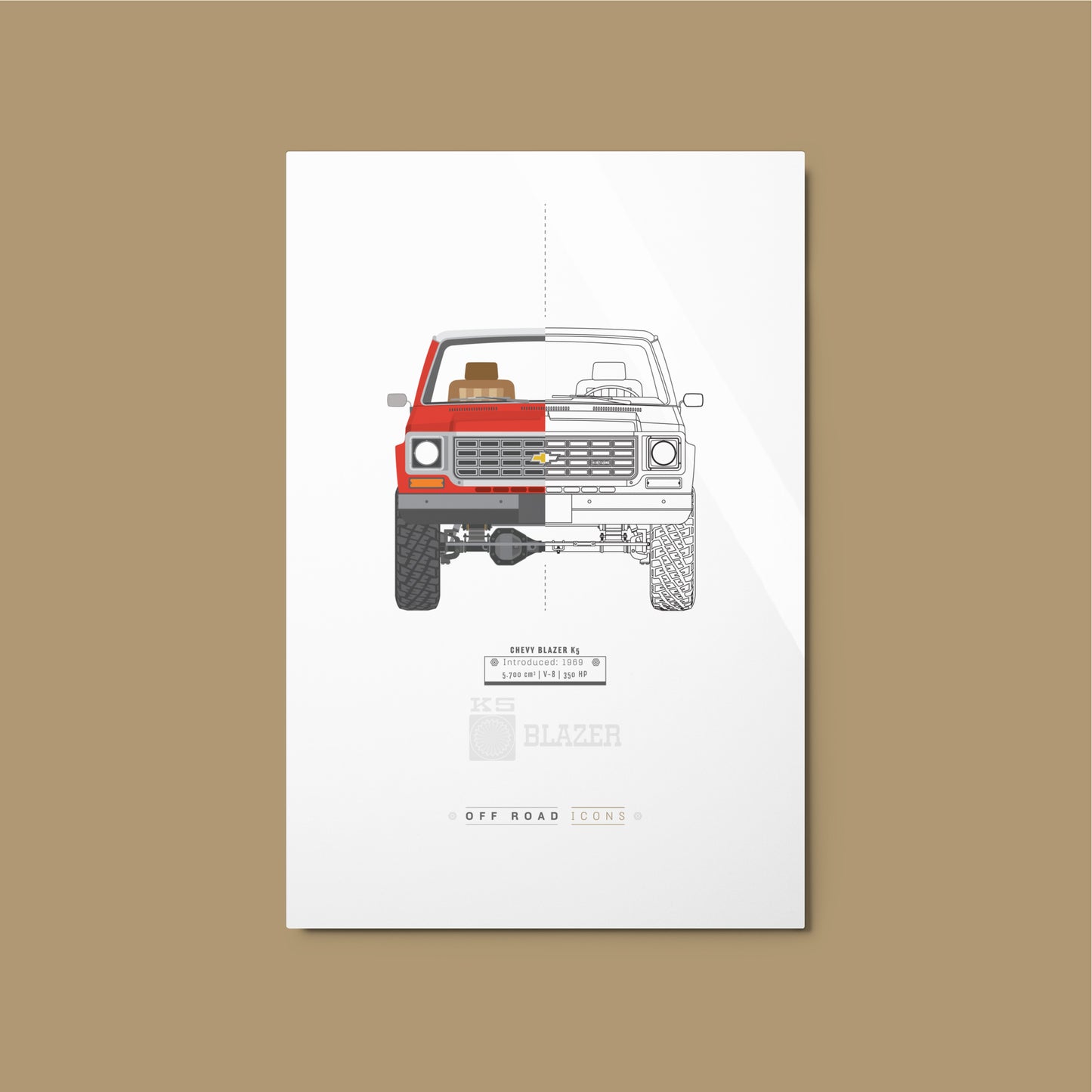 K5 Blazer, split view - Metal prints