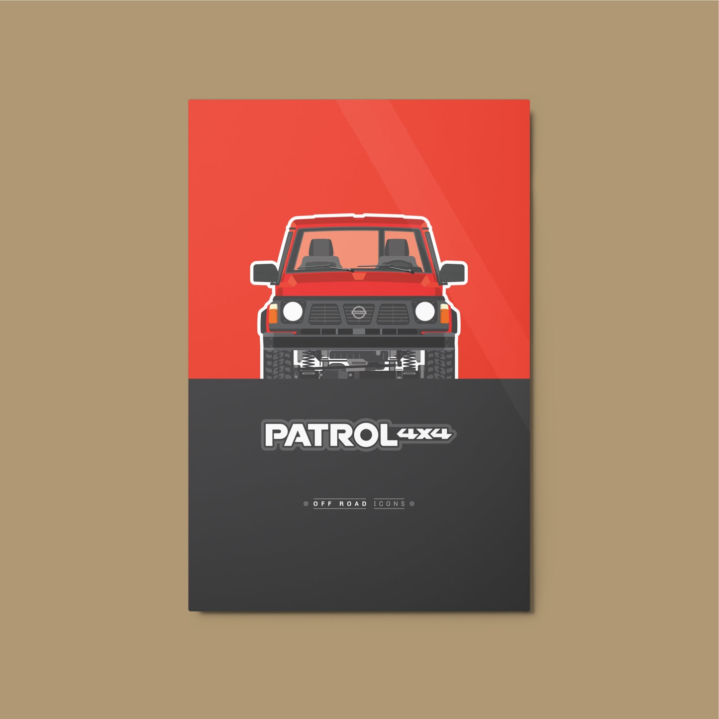 Patrol Y60, ultra red badge - Metal prints