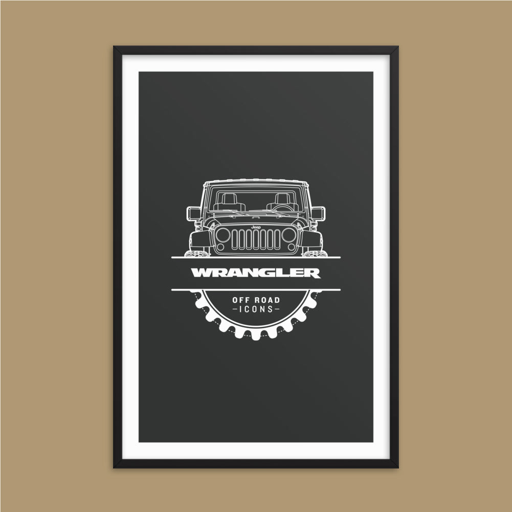 Wrangler, dark badge - Framed photo paper poster