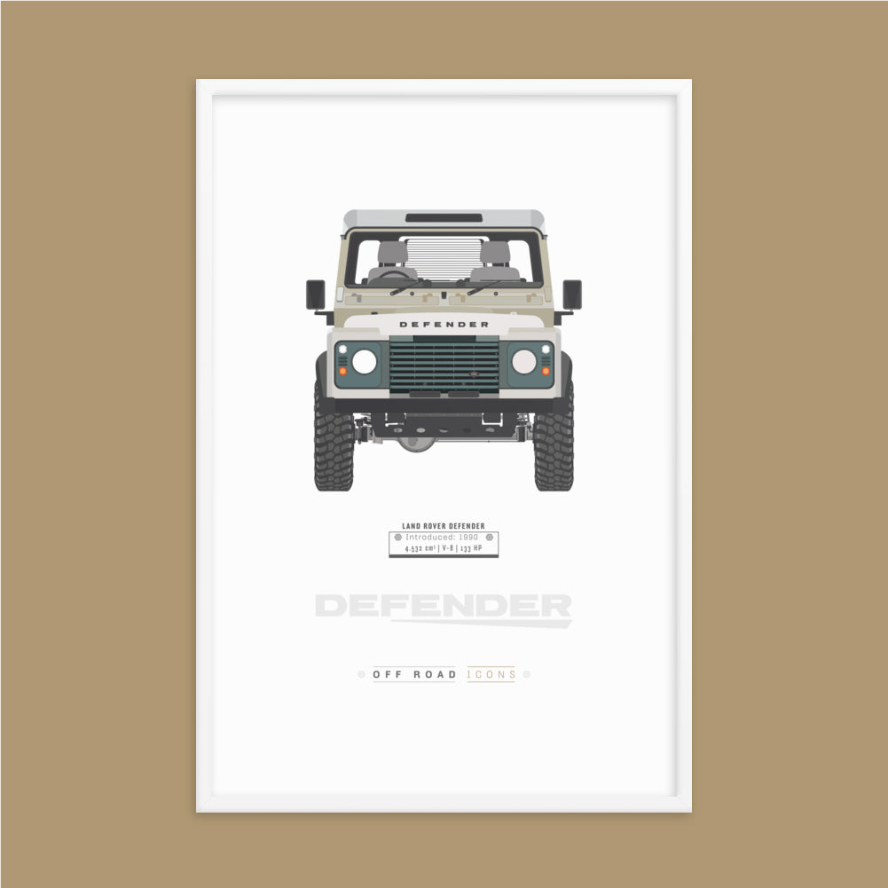 Defender, ivory white - Matte Framed poster