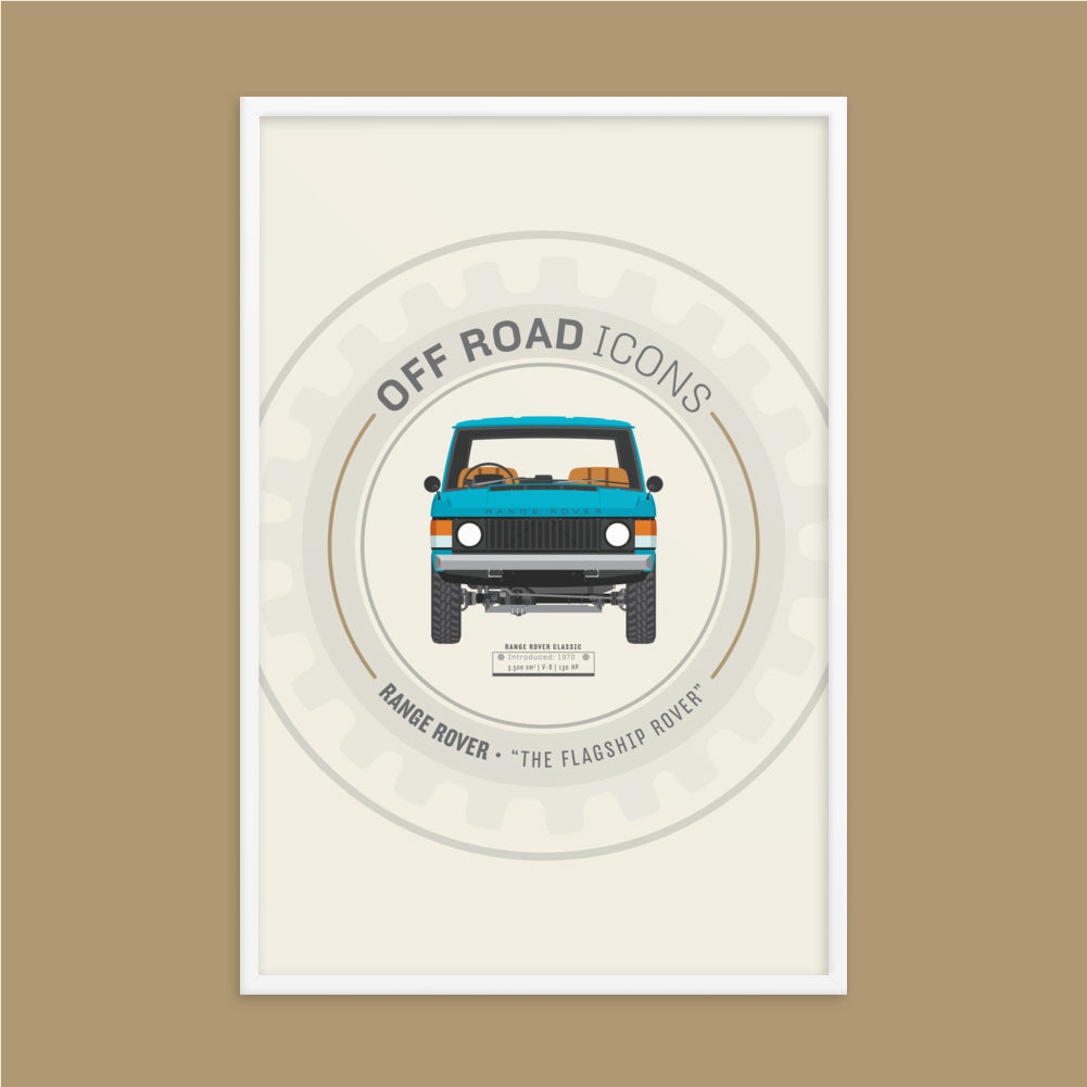 Range Rover Classic, wheel badge - Matte Framed poster