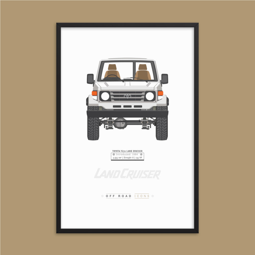 FJ70, white pearl - Matte Framed poster