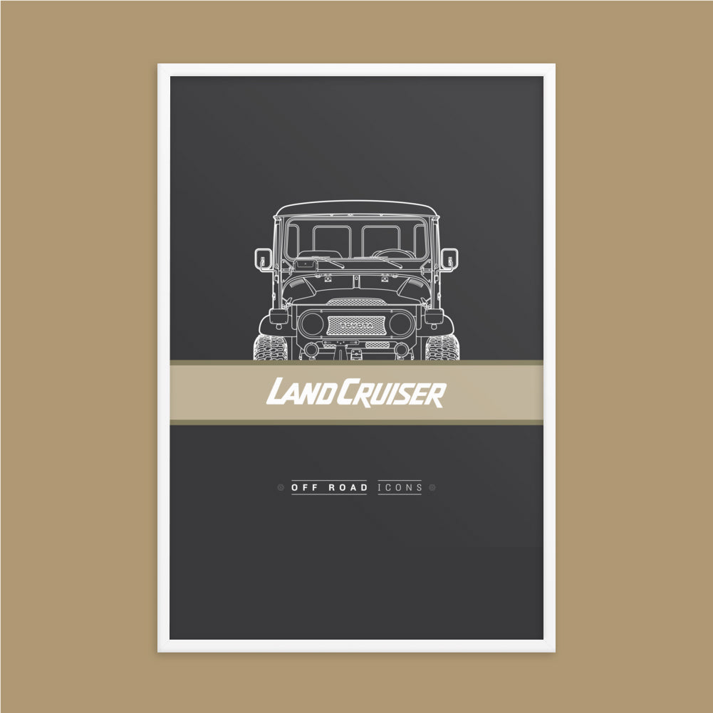 FJ40, dark with beige - Matte Framed poster