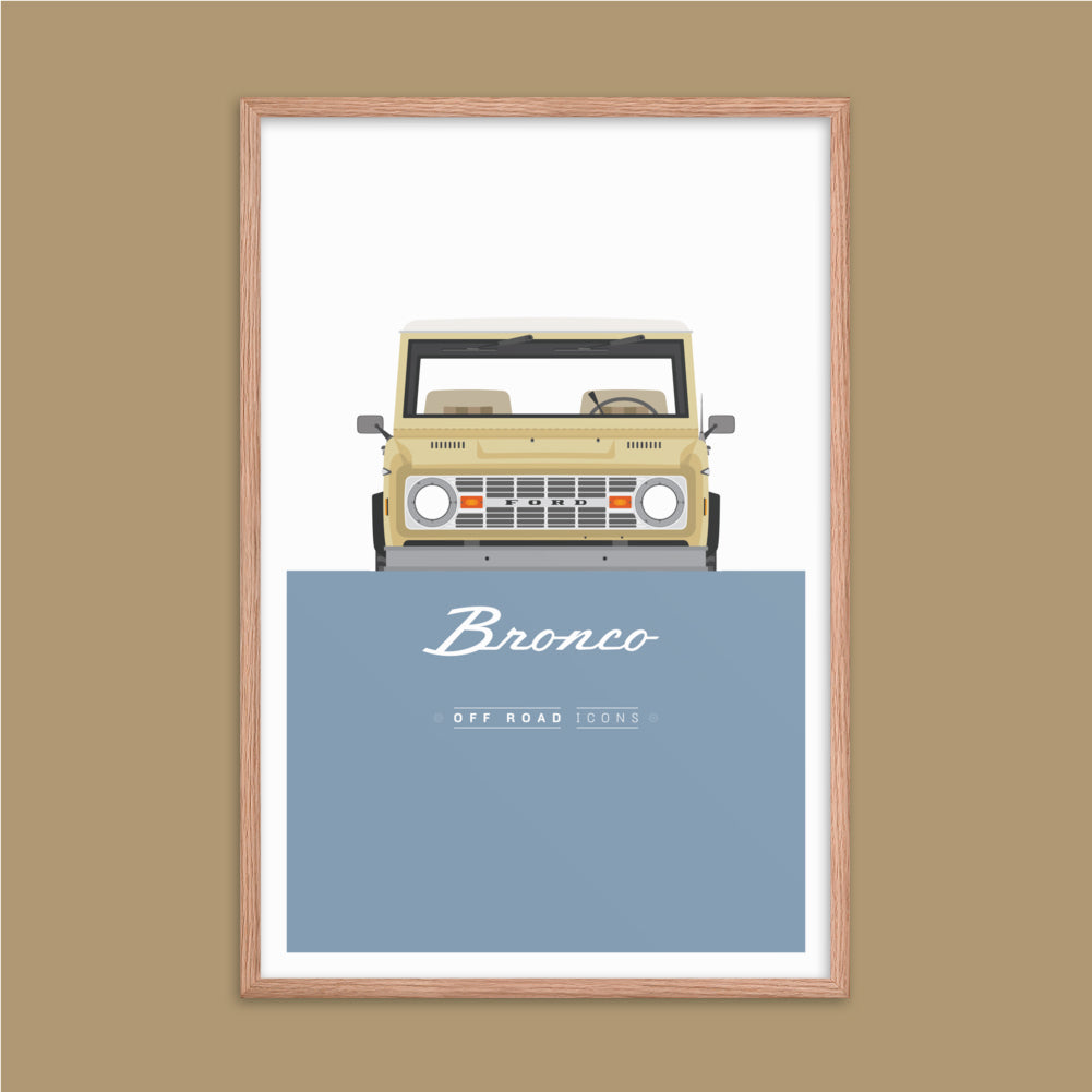 Bronco, wind blue - Matte Framed poster