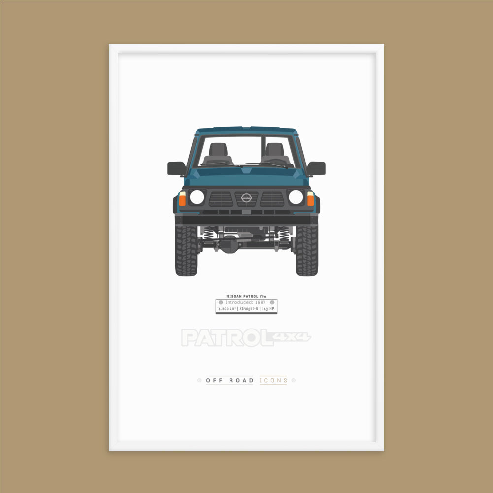 Patrol Y60, blue pearl - Matte Framed poster