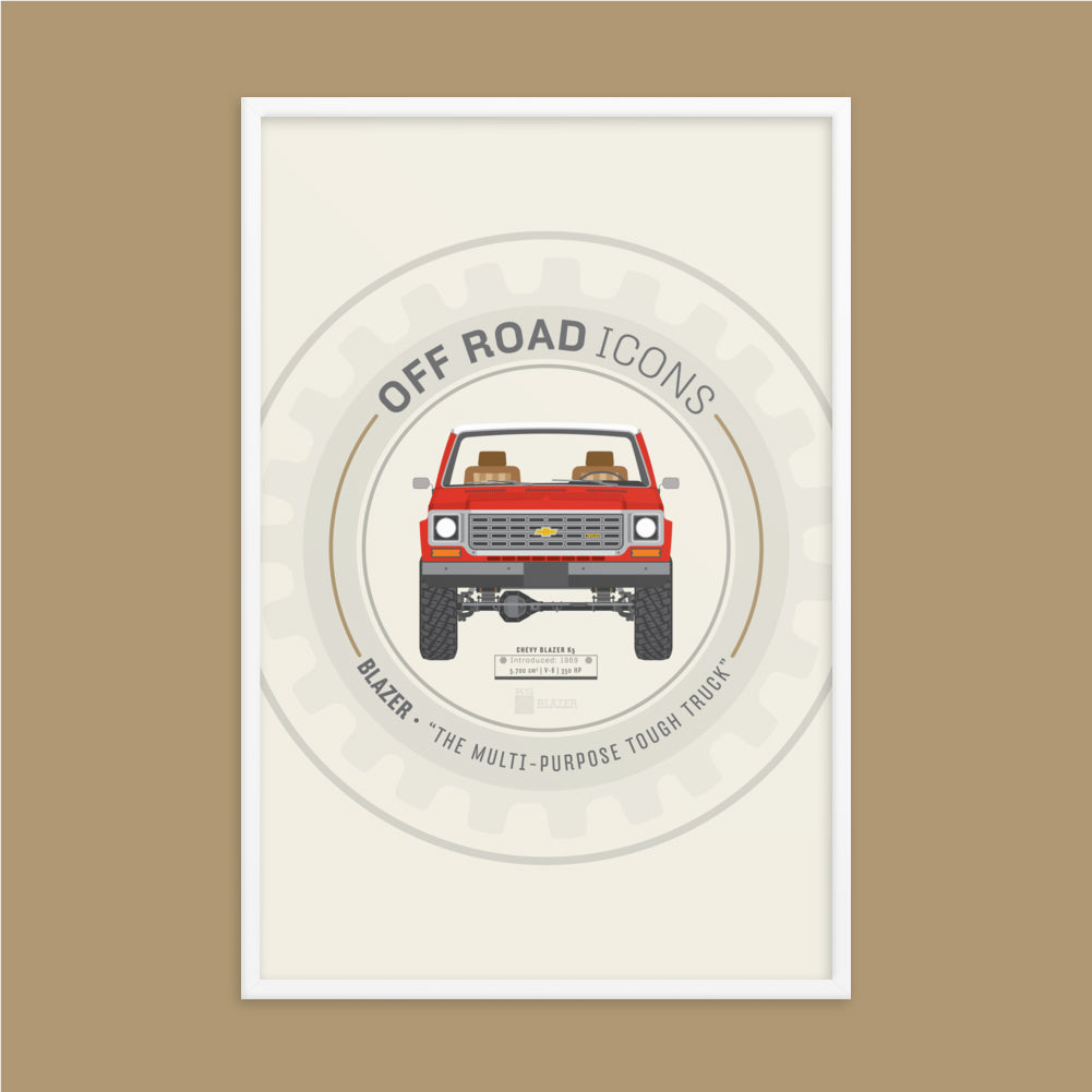K5 Blazer, wheel badge - Matte Framed poster