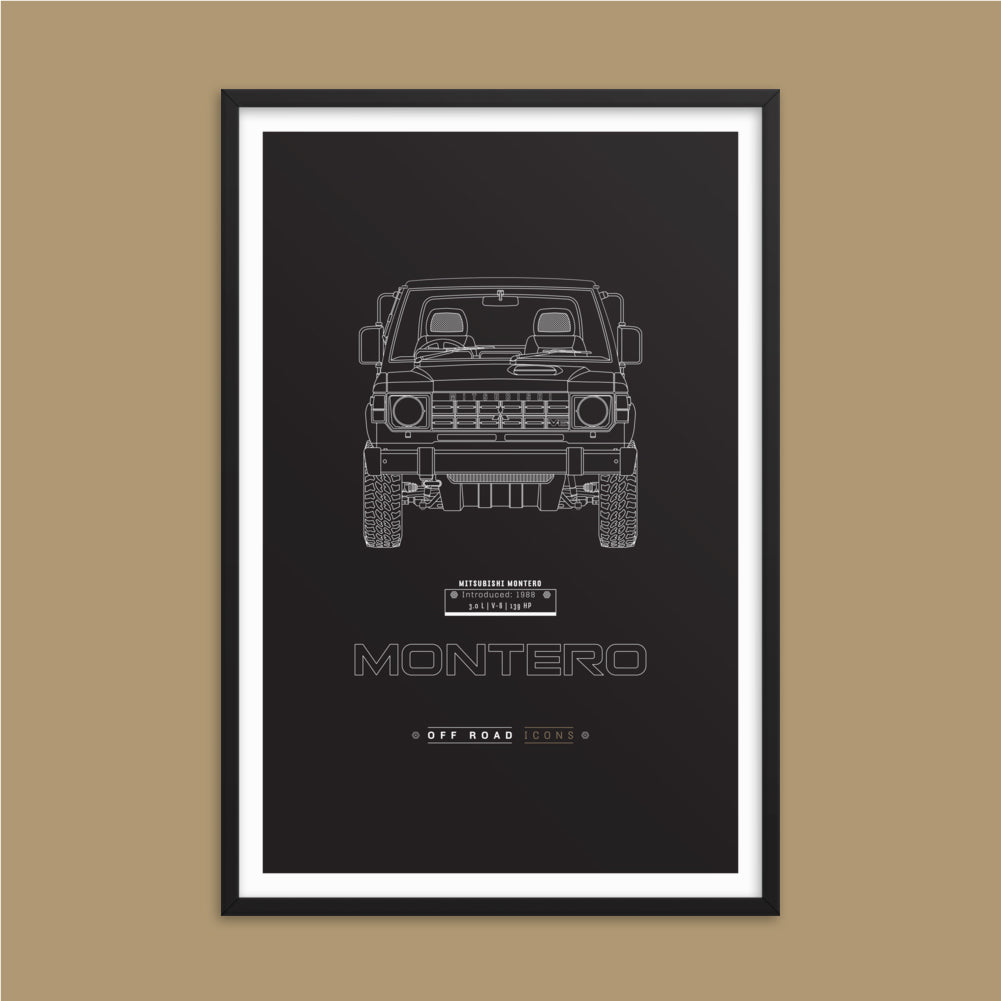 Montero, dark blueprint - Matte Framed poster