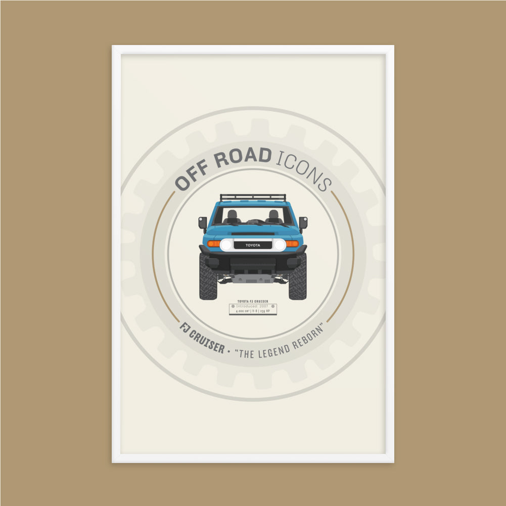 FJ Cruiser, wheel badge - Matte Framed poster