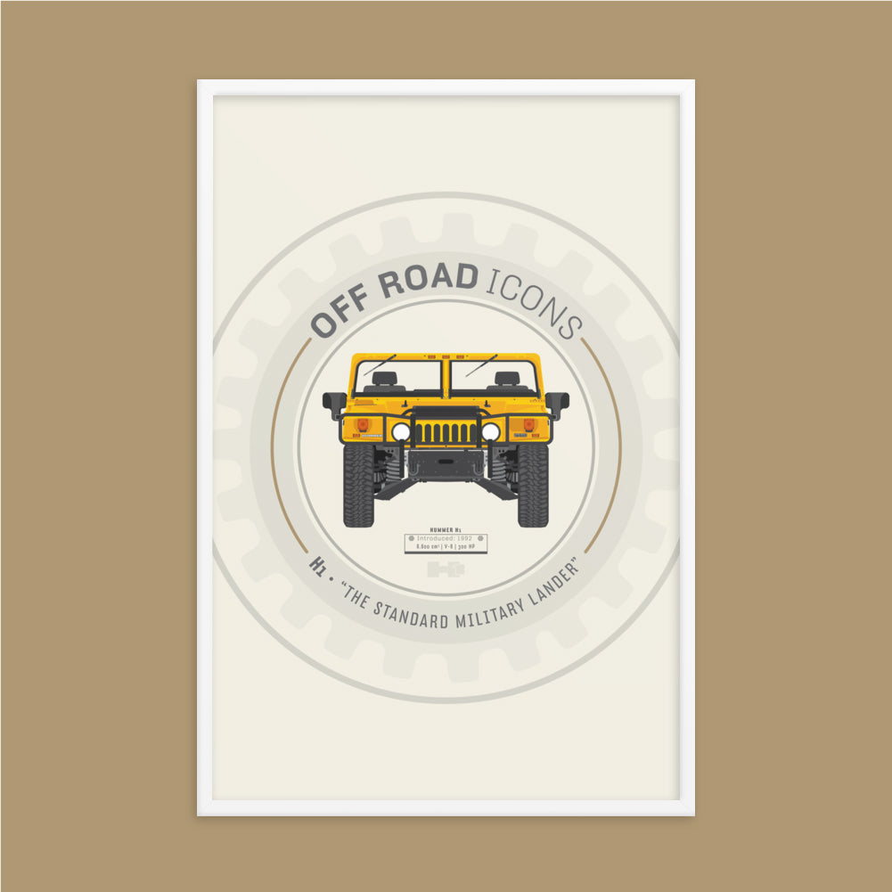 H1, wheel badge - Matte Framed poster