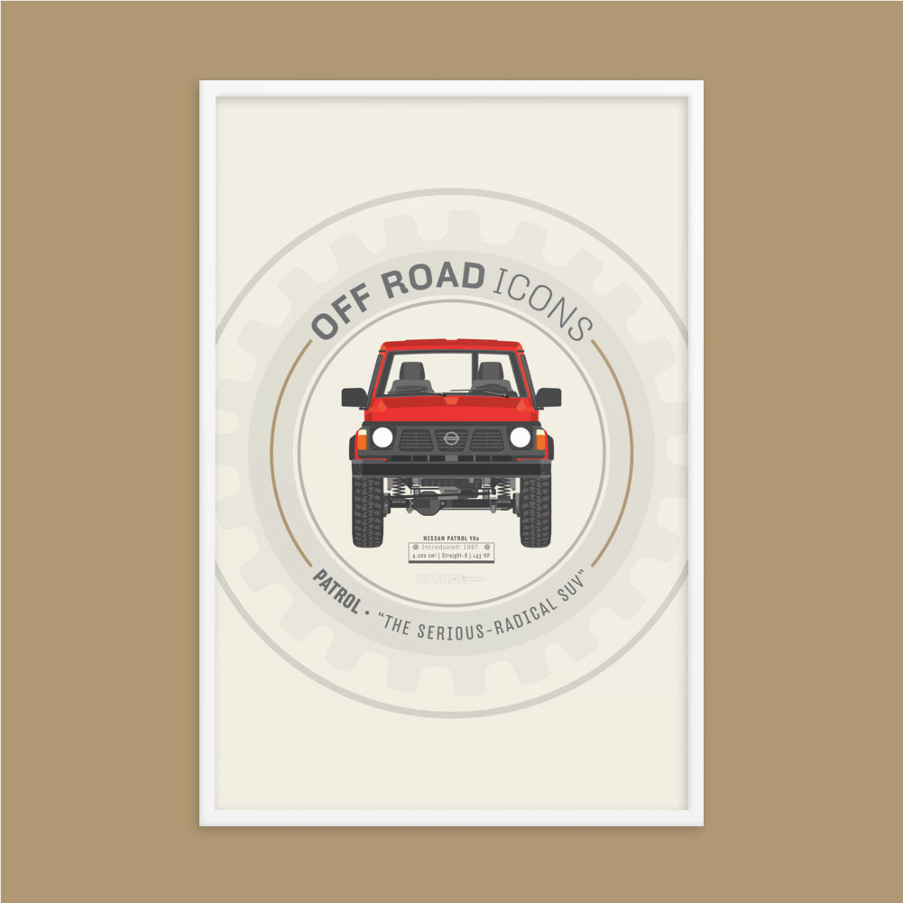 Patrol Y60, wheel badge - Matte Framed poster