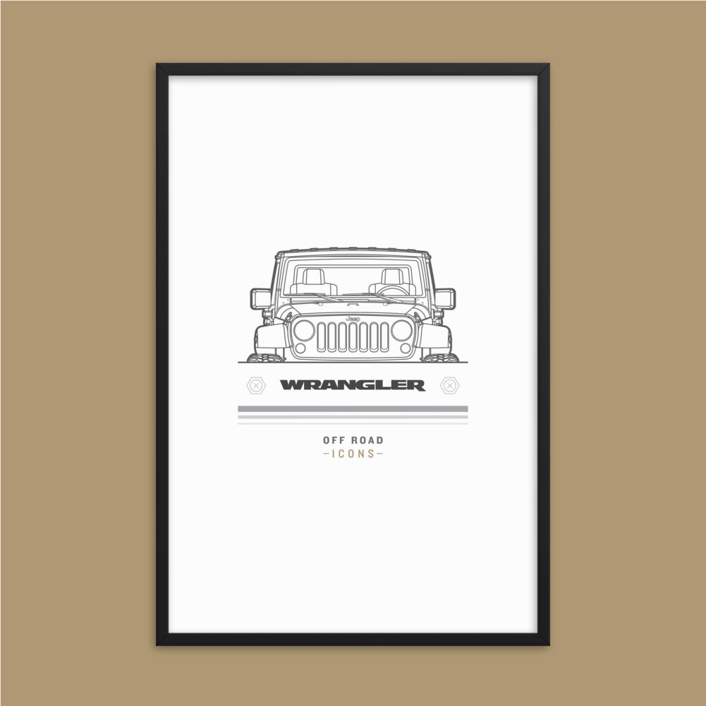 Wrangler, white badge - Matte Framed poster