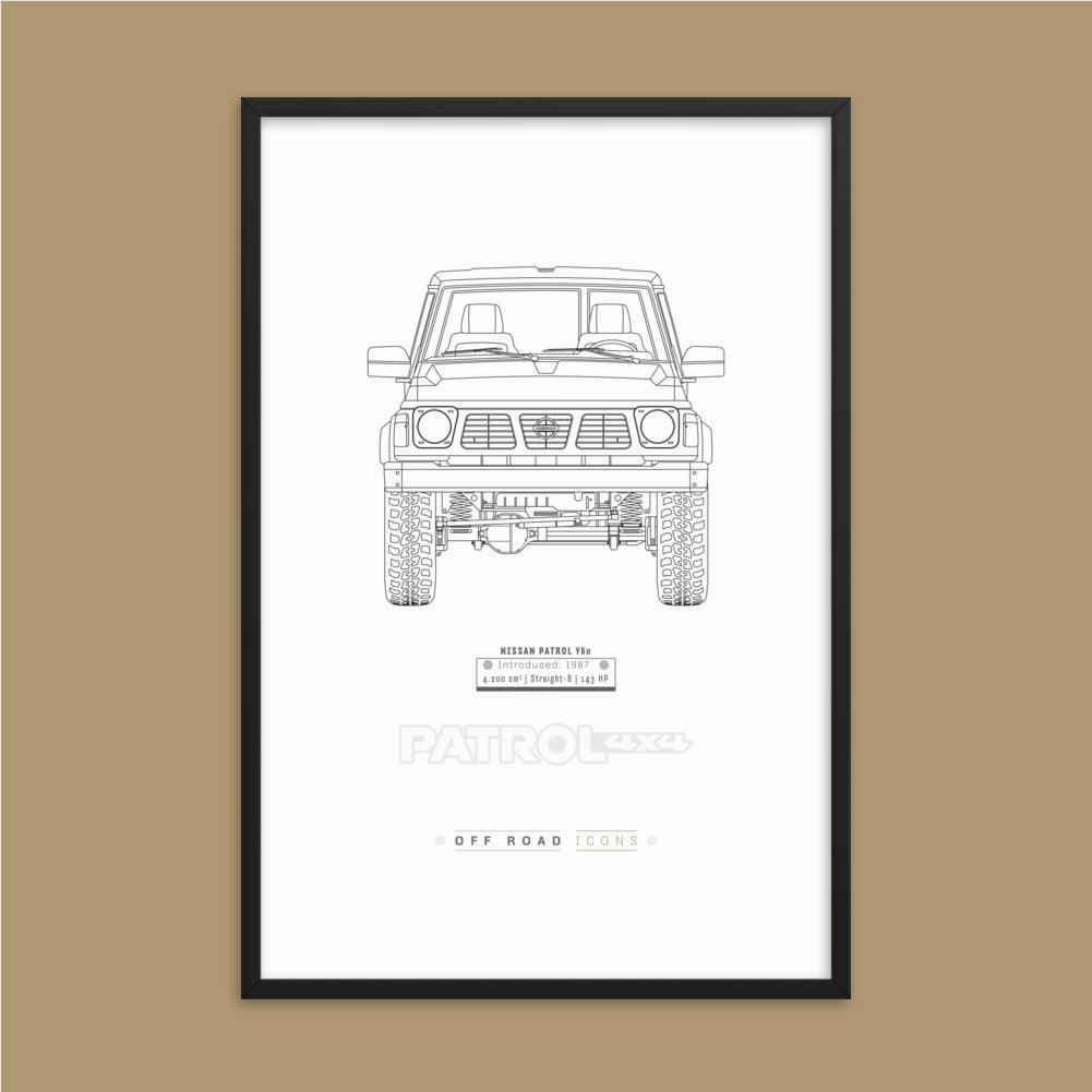 Patrol Y60, clean blueprint - Matte Framed poster