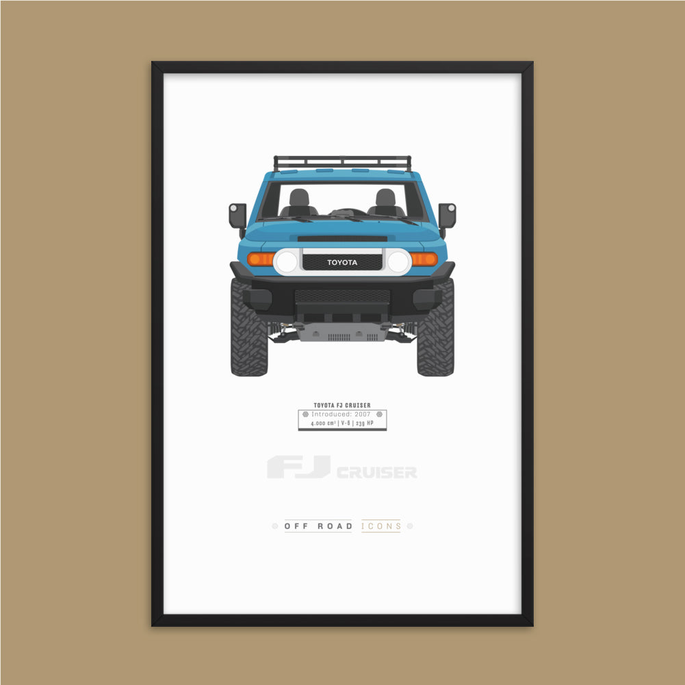 FJ Cruiser, cavalry blue - Matte Framed poster