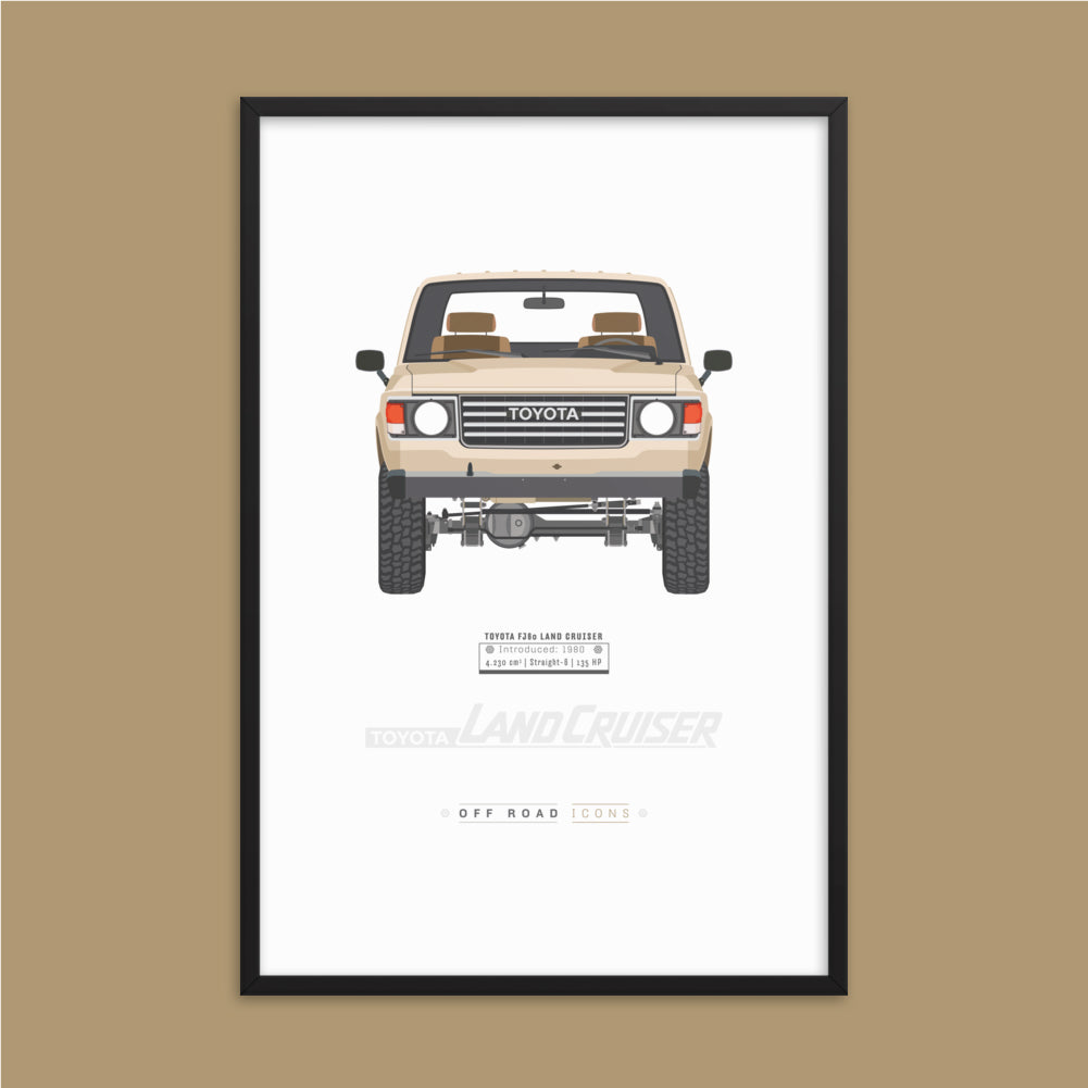 FJ60, sundune white - Matte Framed poster