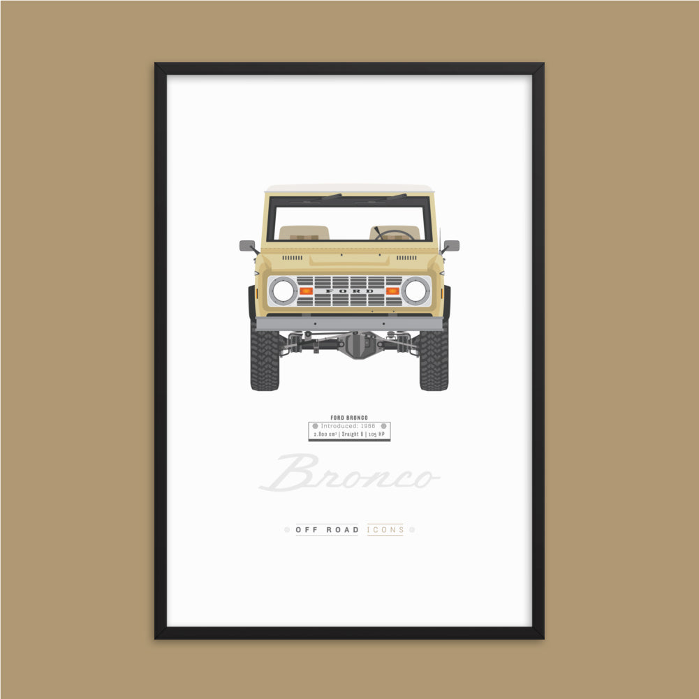 Bronco, vineyard white - Framed photo paper poster