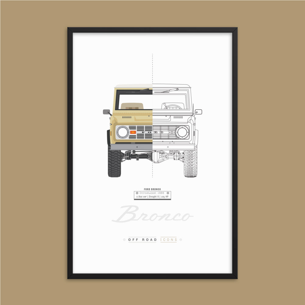 Bronco, split view - Matte Framed poster