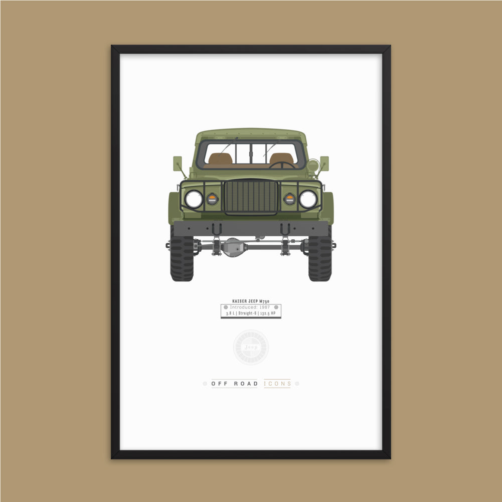 Kaiser Jeep, olive mist - Matte Framed poster