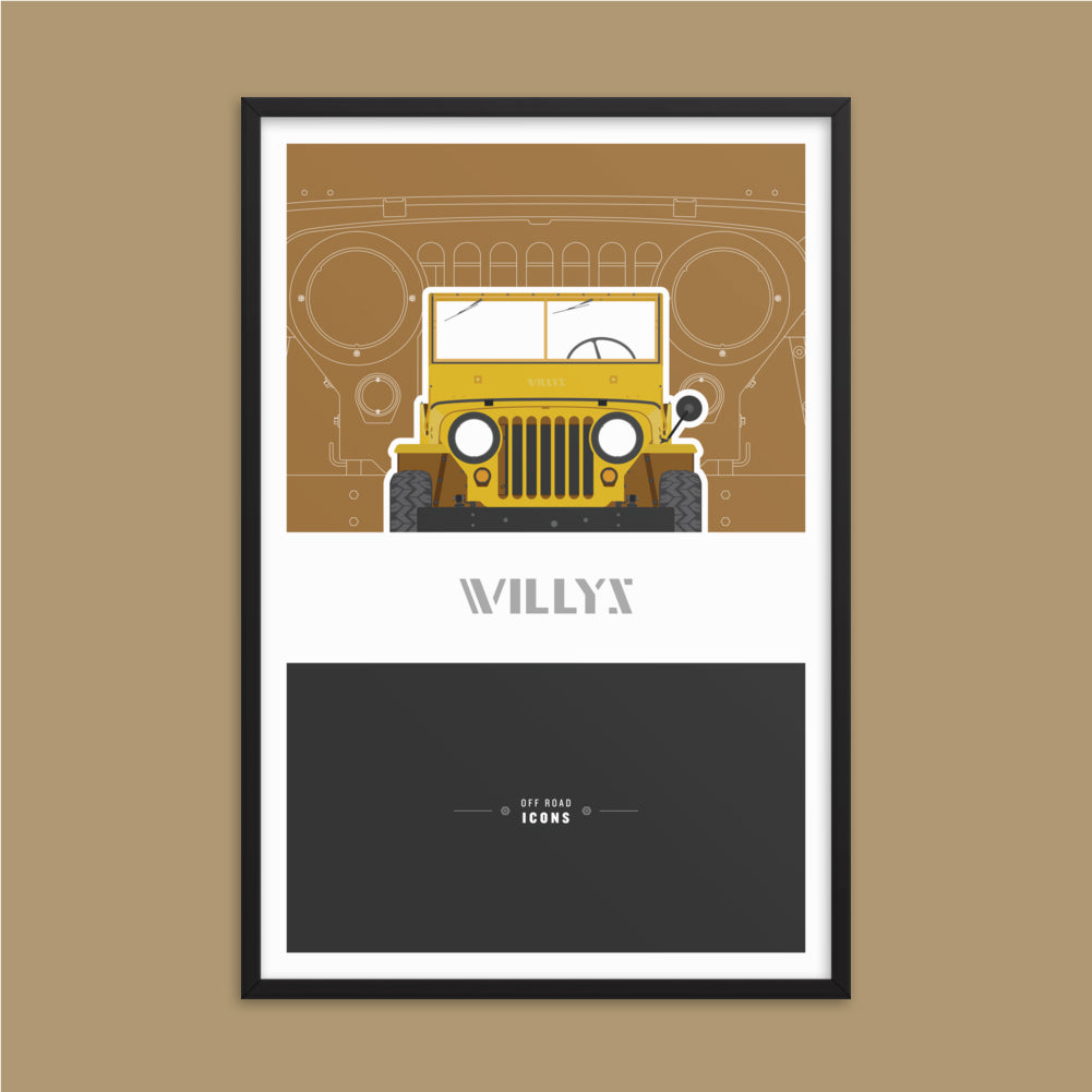Willys, Michigan yellow - Matte Framed poster