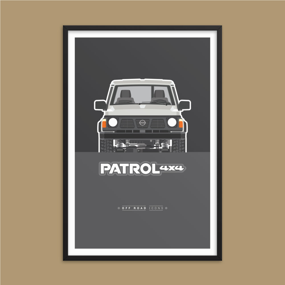 Patrol Y60, glacier white - Matte Framed poster