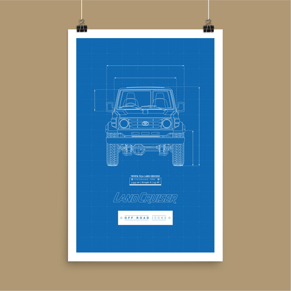 FJ70, blueprint - Matte Poster