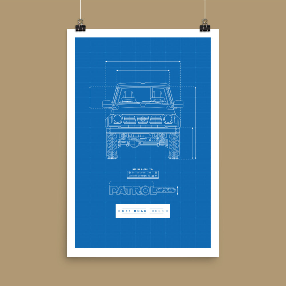Patrol Y60, blueprint - Matte Poster