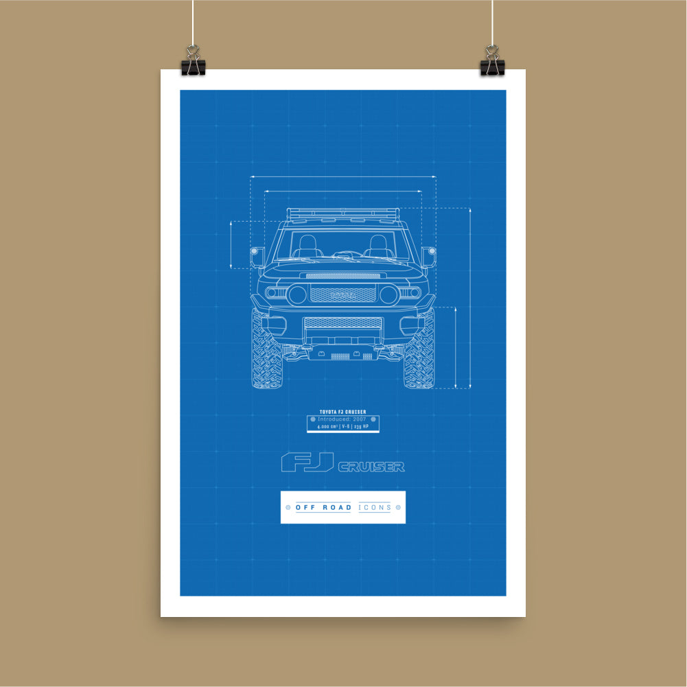 FJ Cruiser, blueprint - Poster