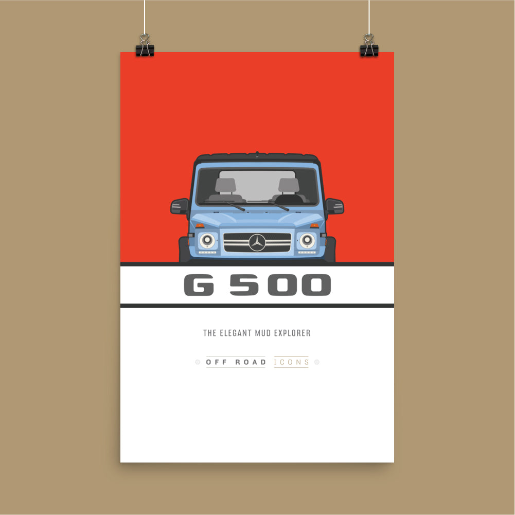 G500, flame red & blue - Matte Poster
