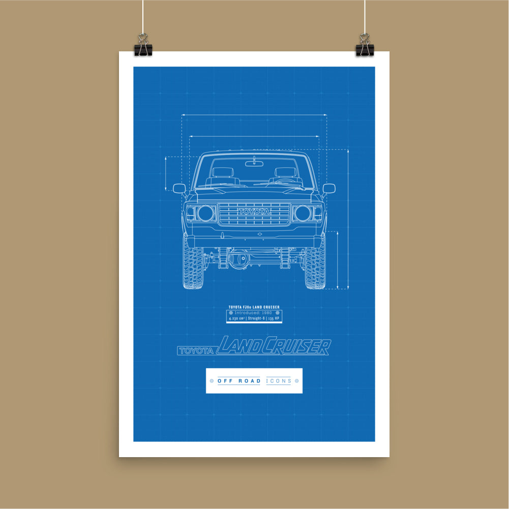 FJ60, blueprint - Matte Poster