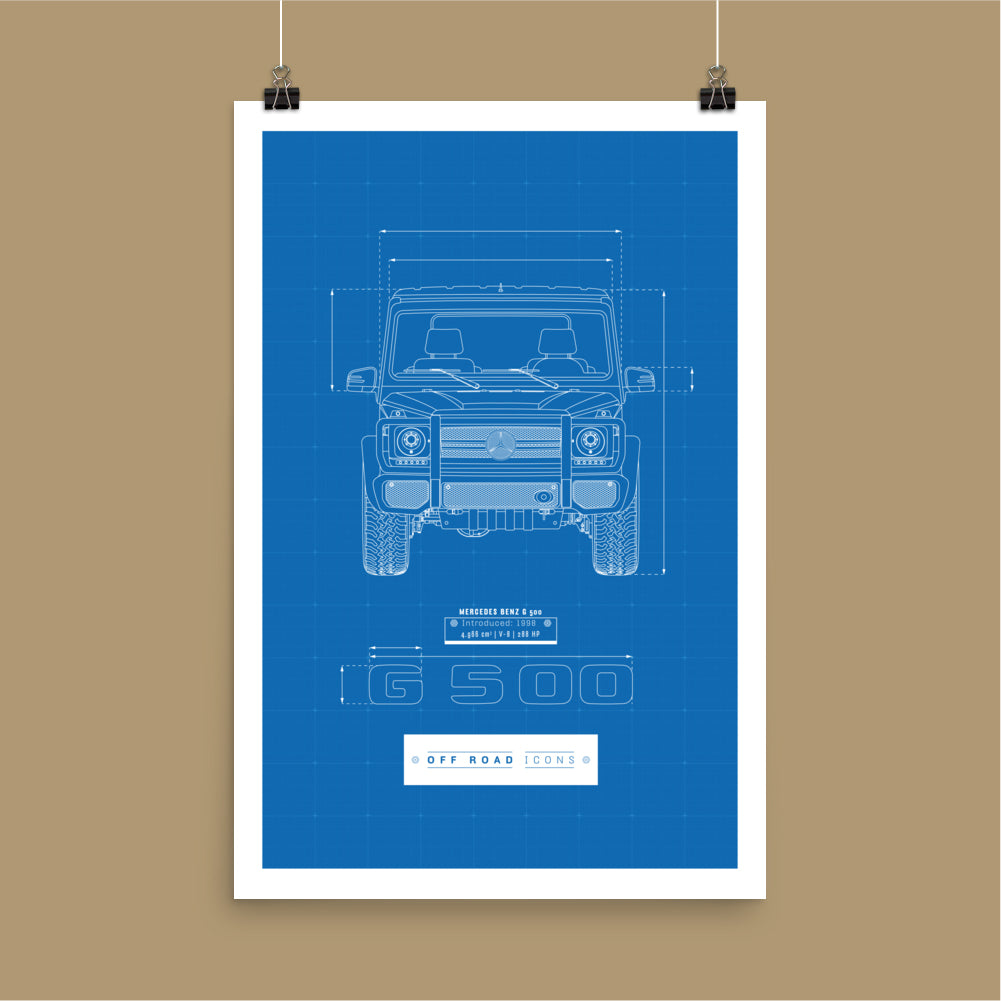 G500, blueprint - Matte Poster
