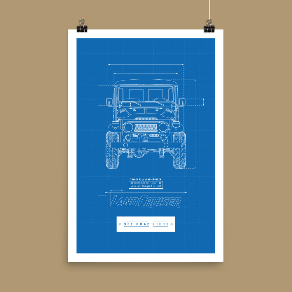 FJ40, blueprint - Matte Poster