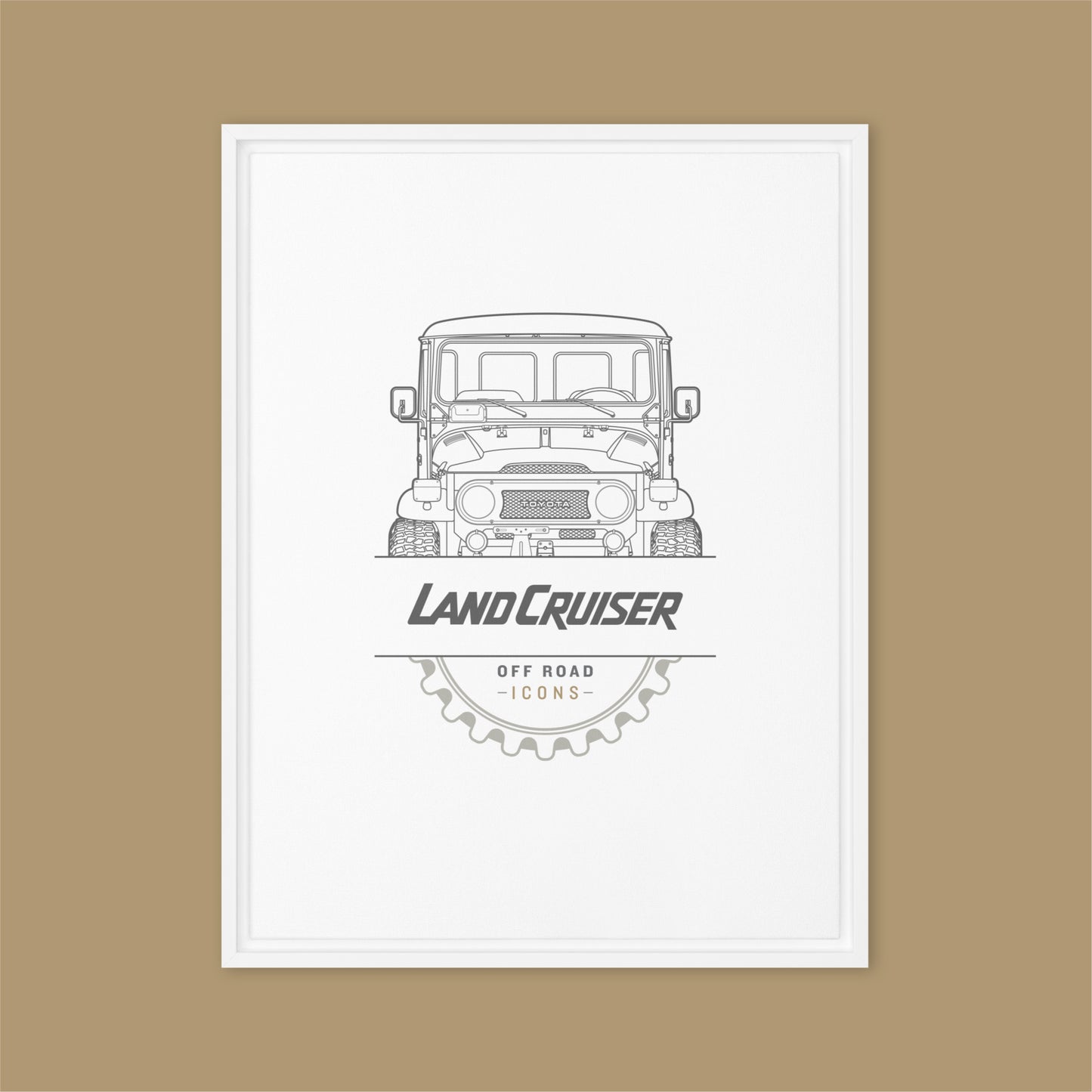 FJ40, clean badge - Framed canvas