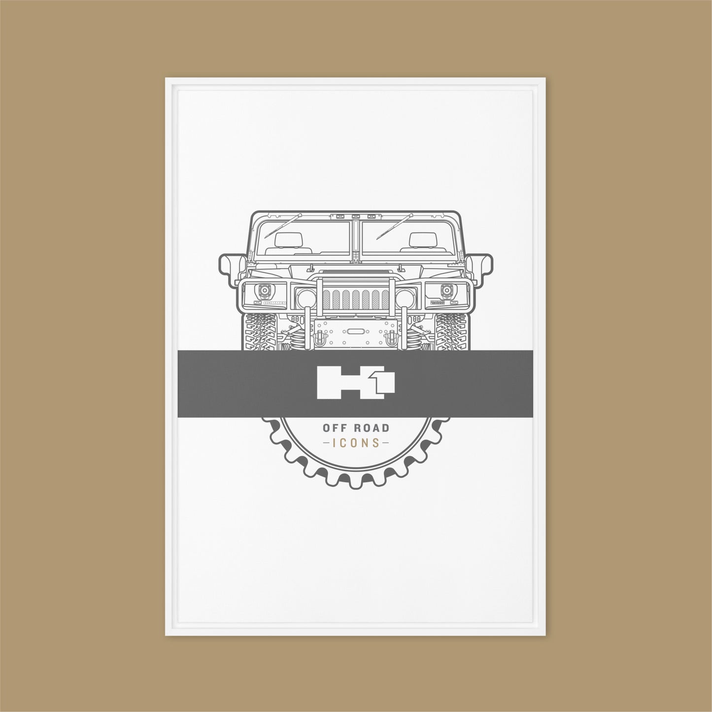 H1, clean badge - Framed canvas
