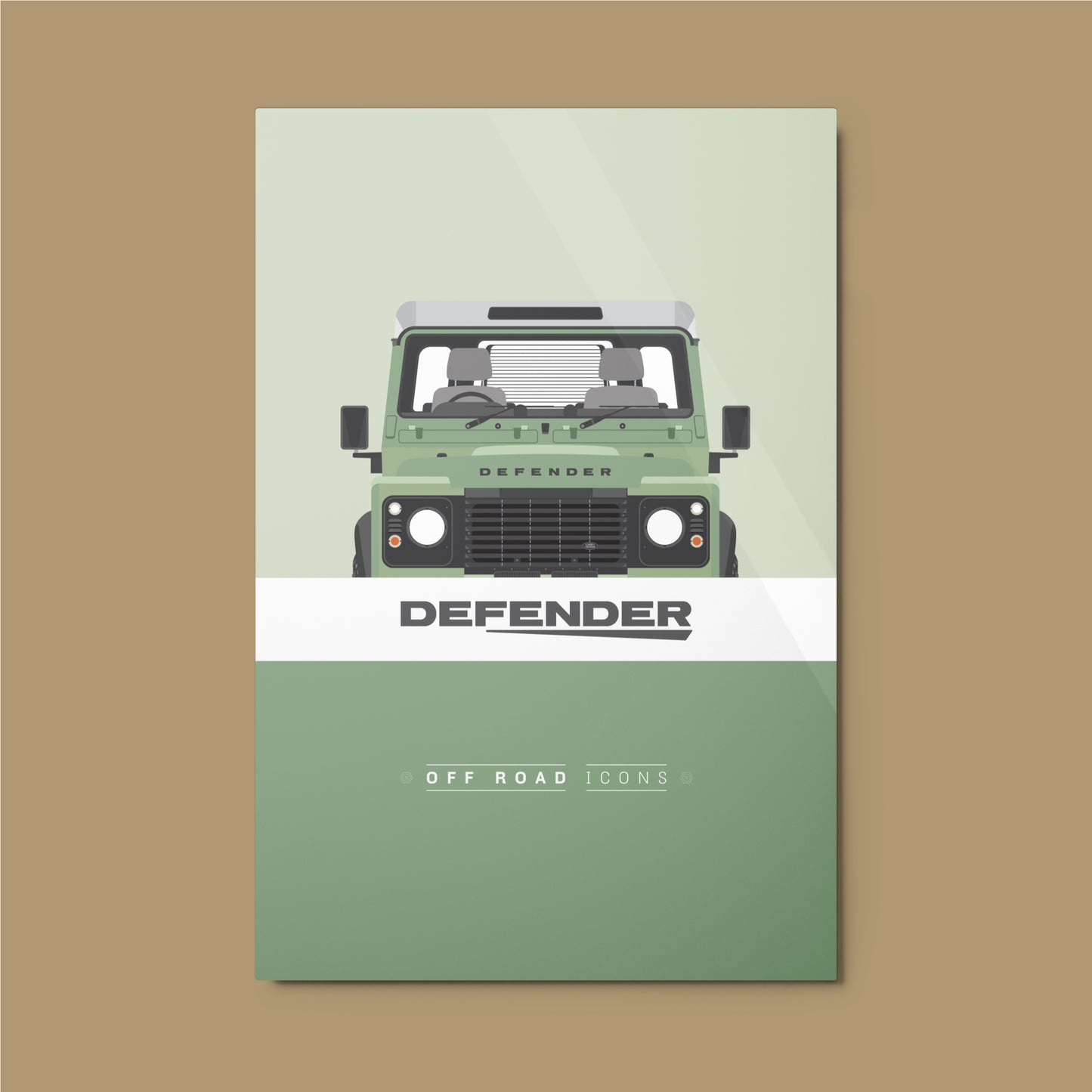Defender, heritage green - Metal print