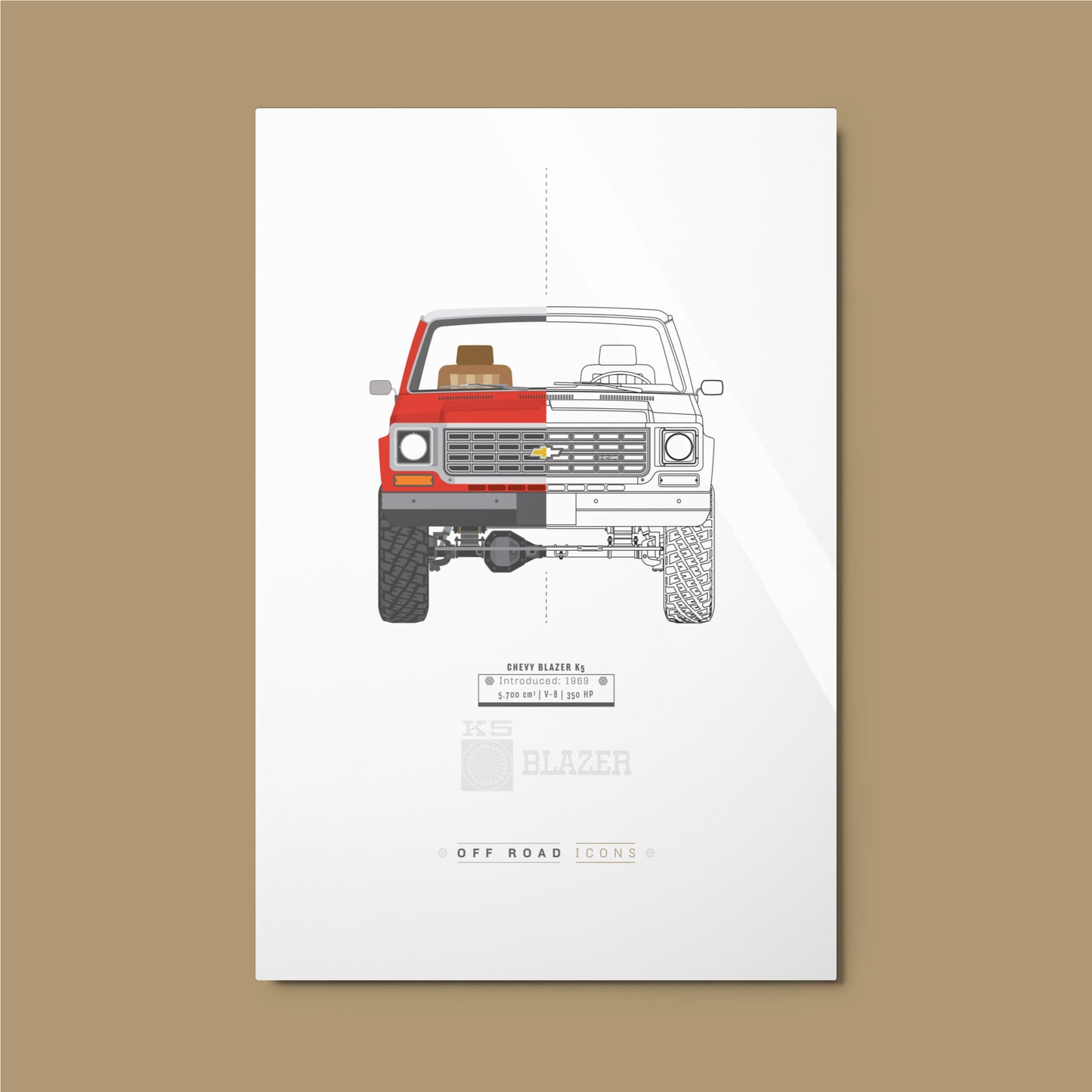 K5 Blazer, split view - Metal prints
