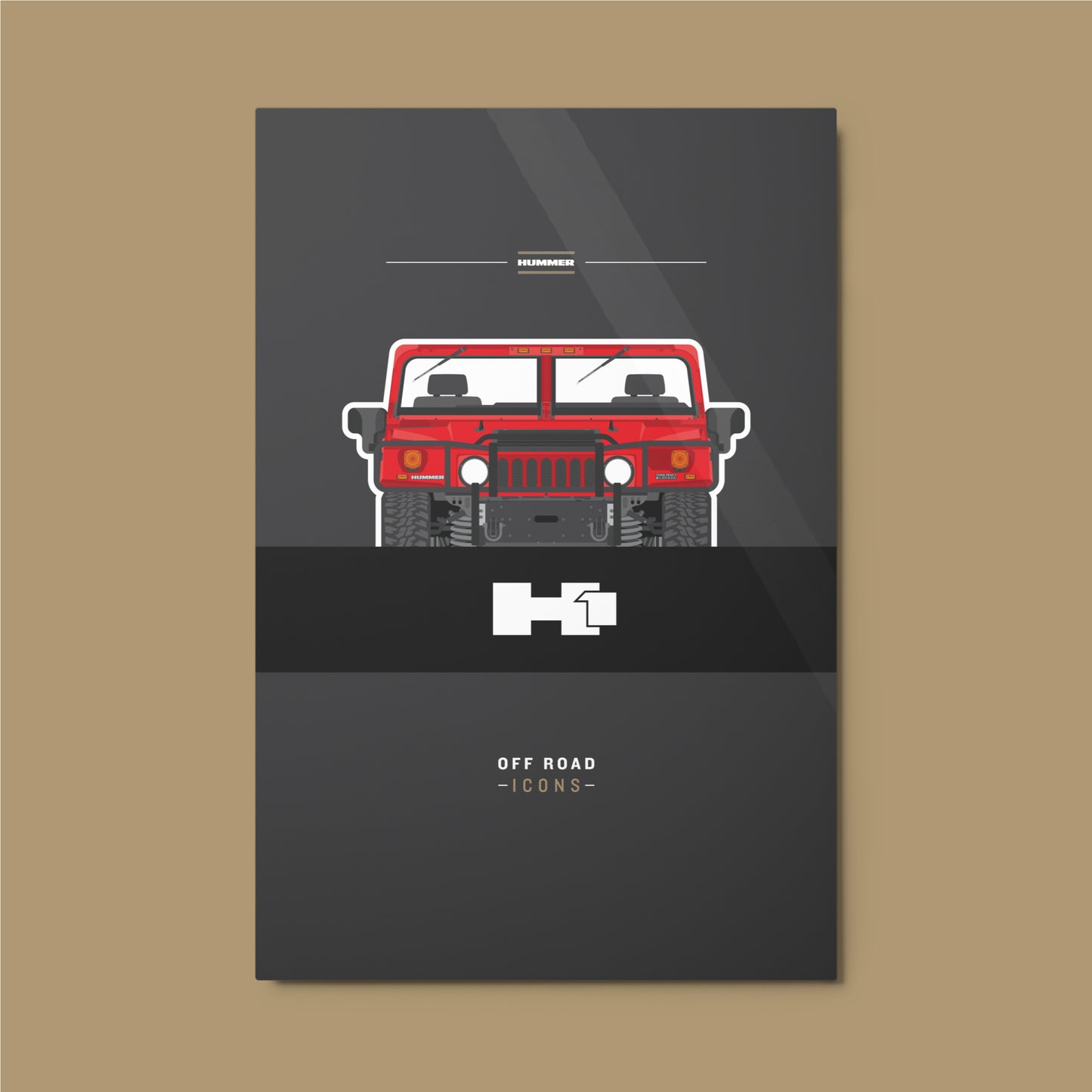 H1, red bullet - Metal prints