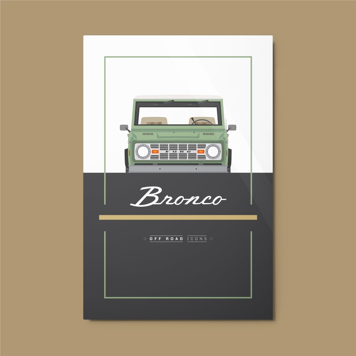 Bronco, glen green - Metal prints
