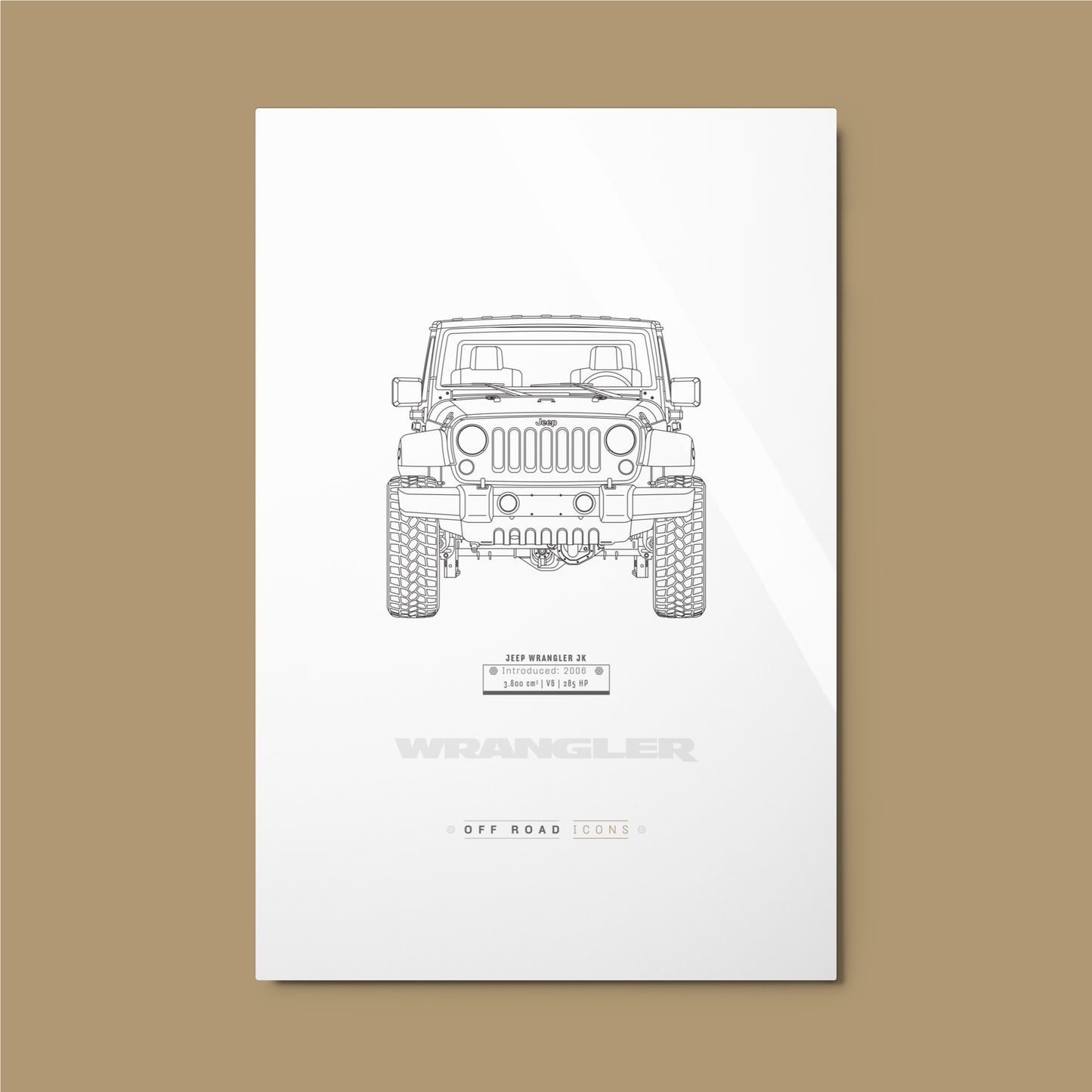 Wrangler, clean blueprint - Metal prints