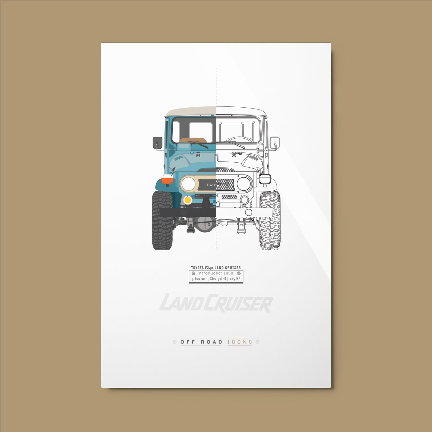 FJ40, split view - Metal prints