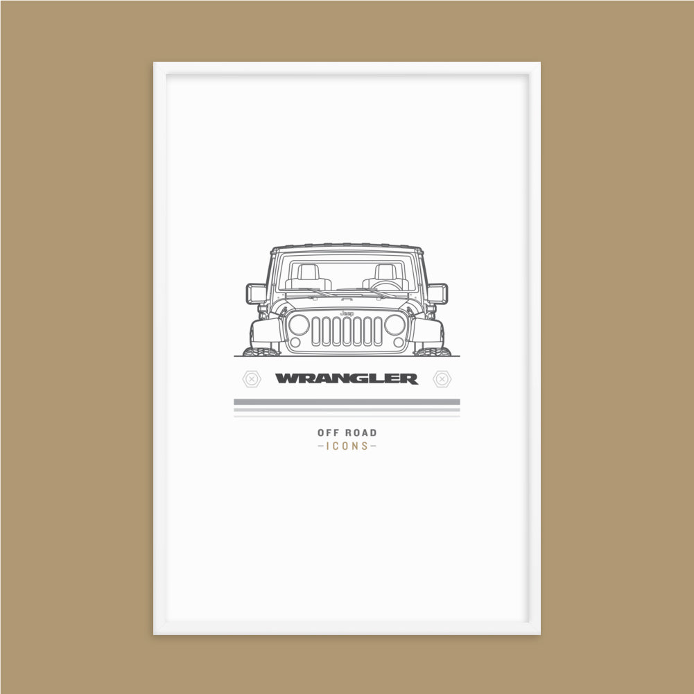 Wrangler, white badge - Matte Framed poster