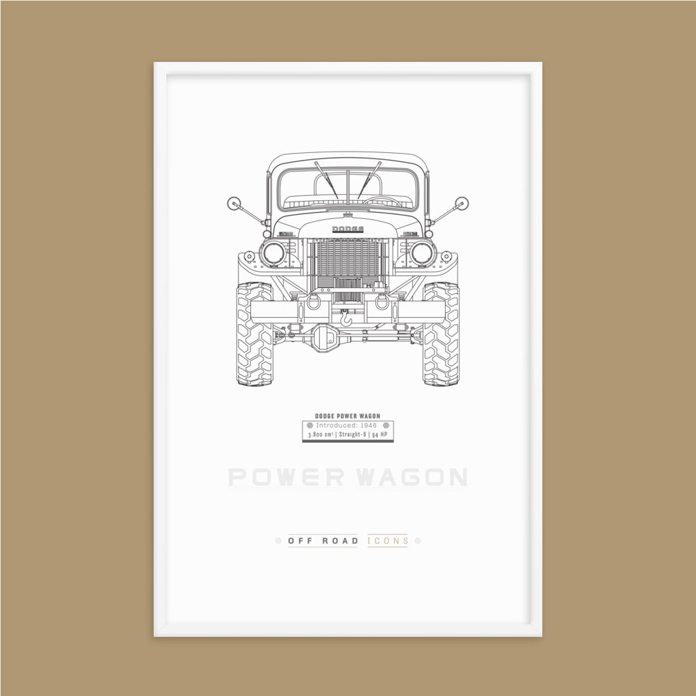 Power Wagon, clean blueprint - Matte Framed poster