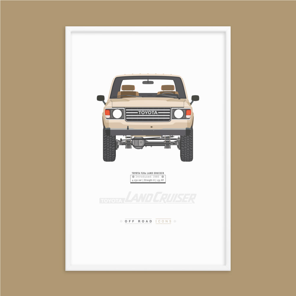 FJ60, sundune white - Matte Framed poster