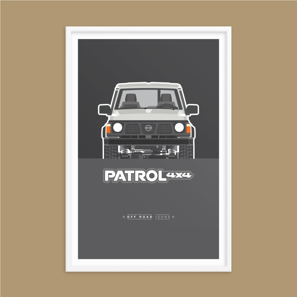 Patrol Y60, glacier white - Matte Framed poster