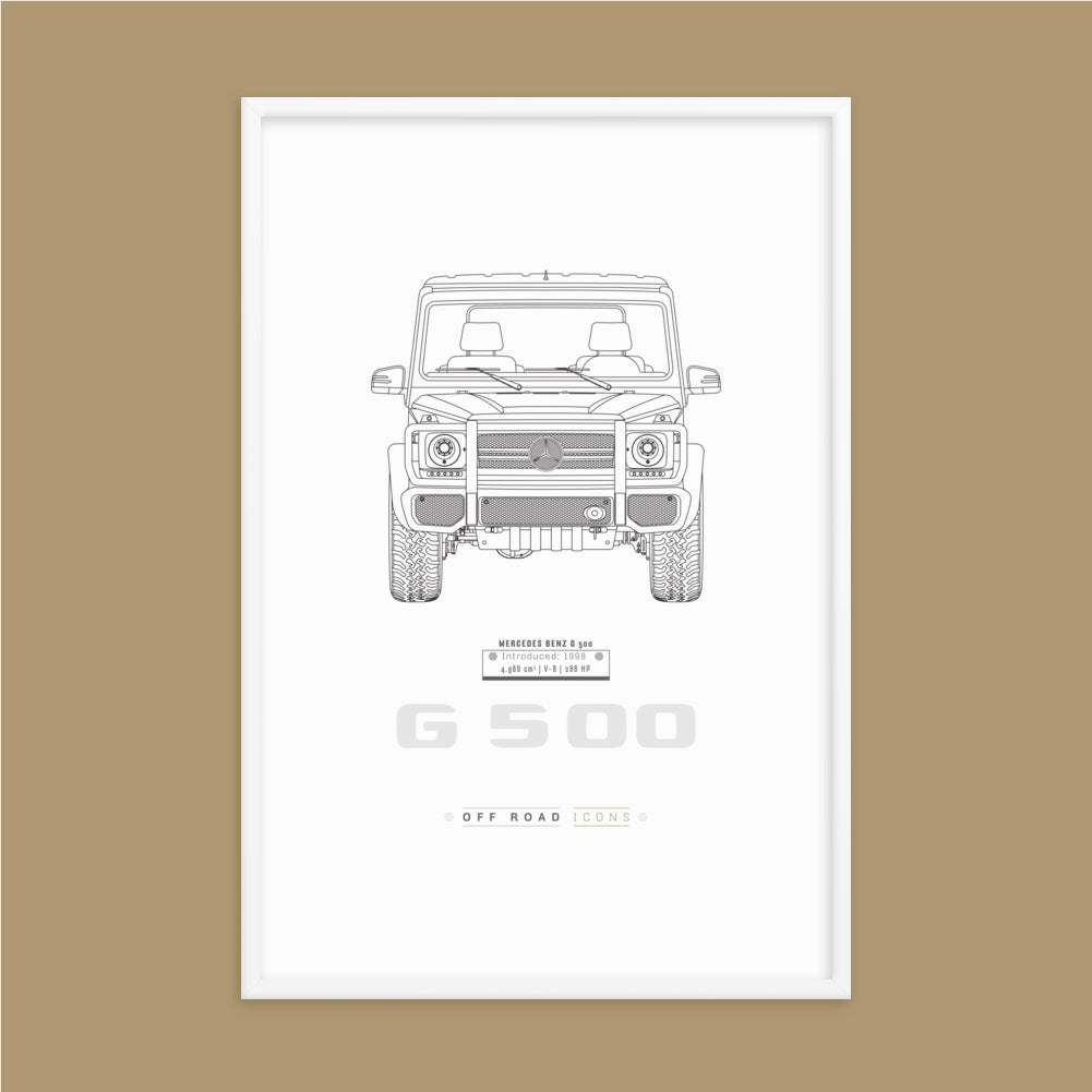 G500, clean blueprint - Matte Framed poster