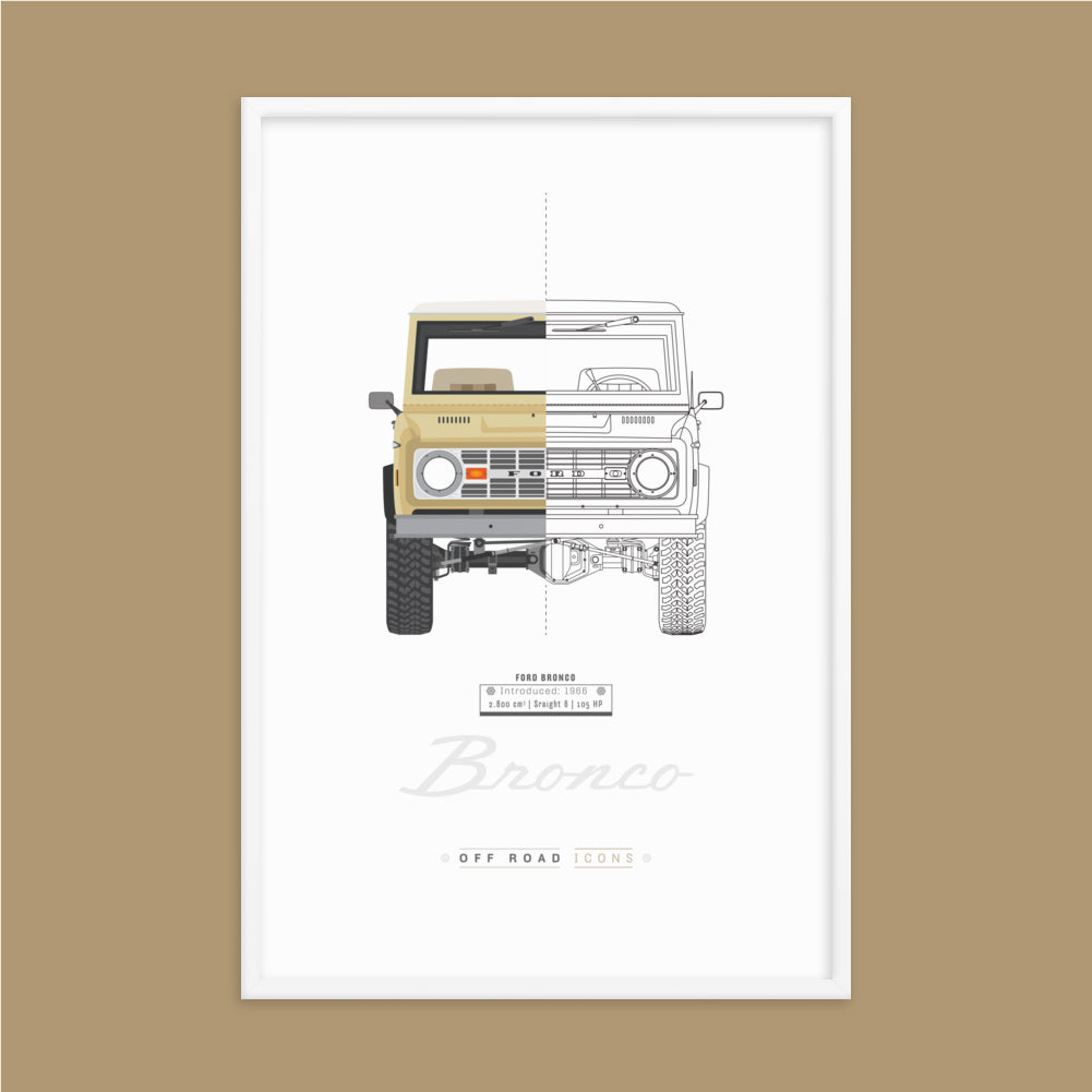 Bronco, split view - Matte Framed poster