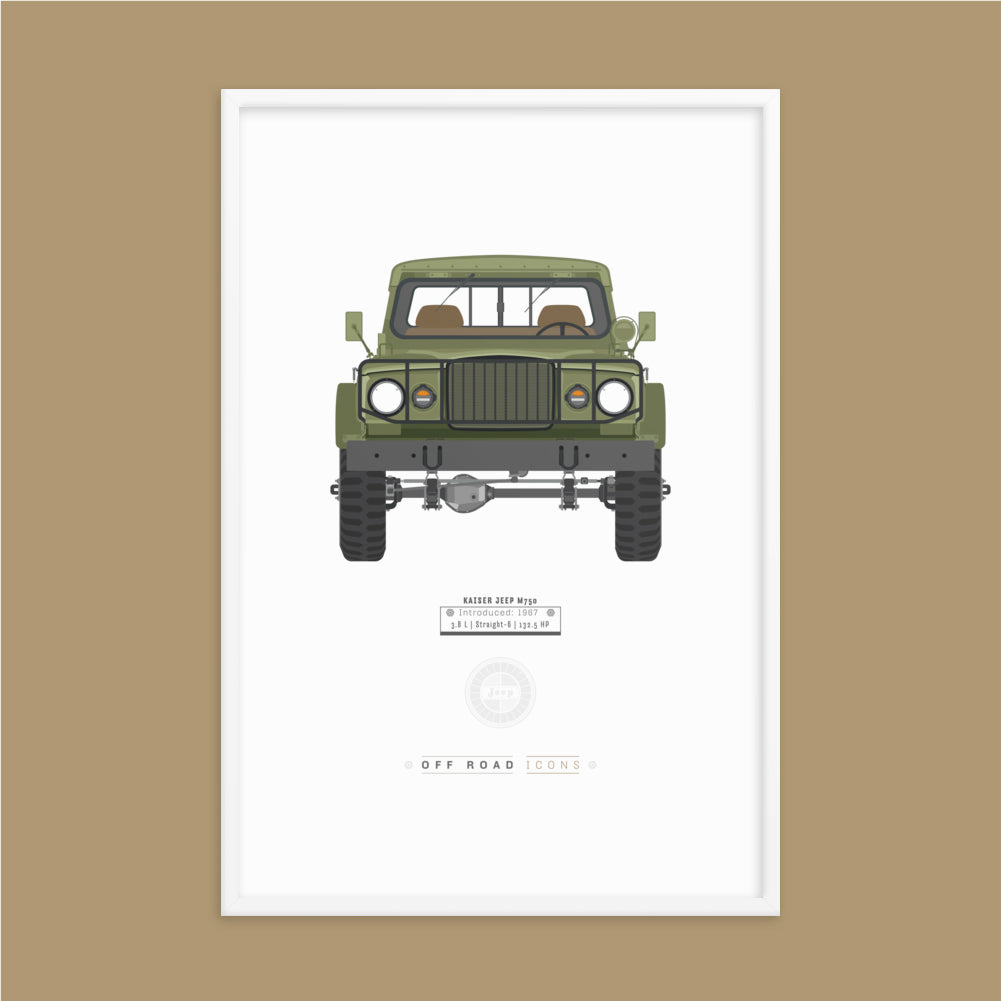 Kaiser Jeep, olive mist - Matte Framed poster