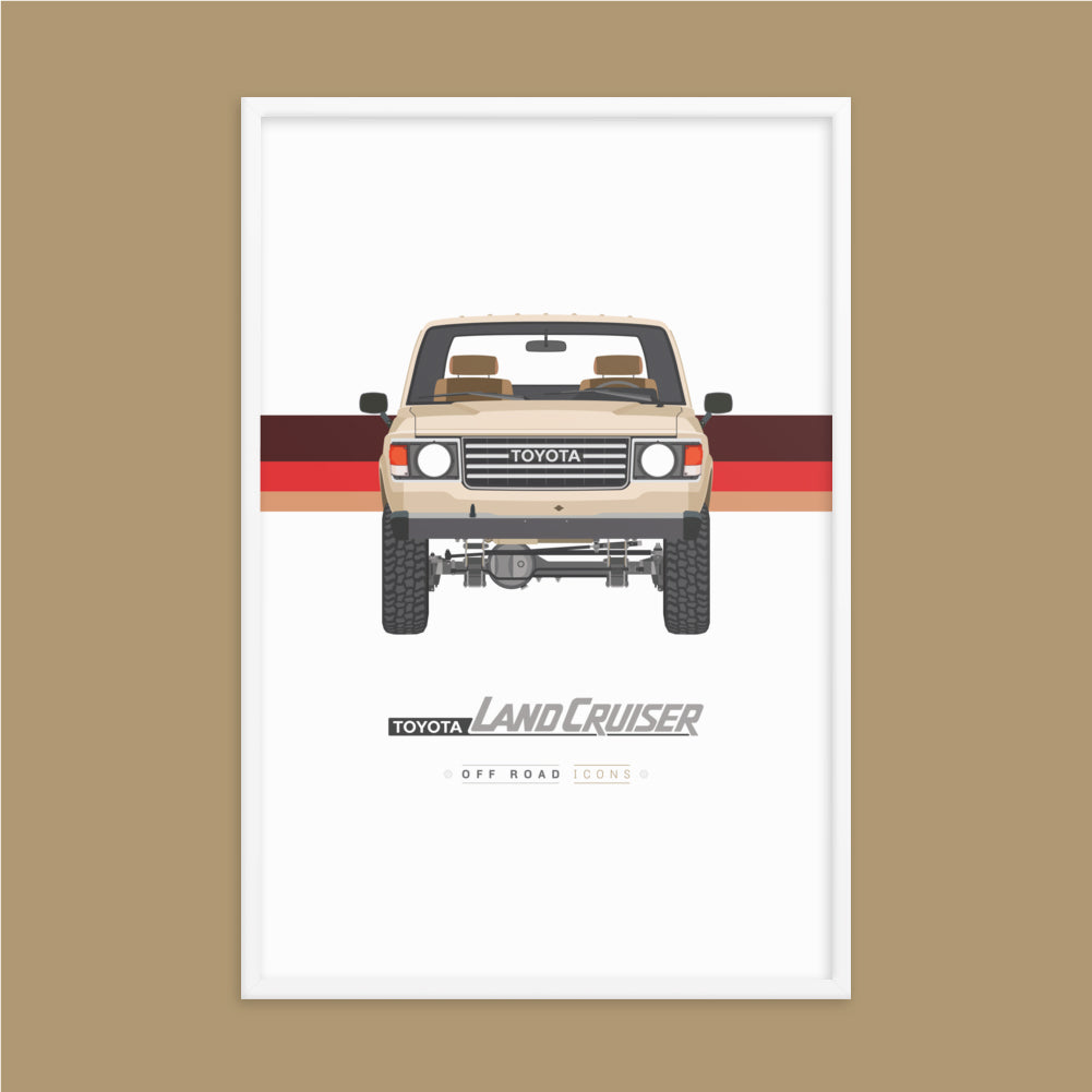 FJ60, honey yellow with stripes - Matte Framed poster
