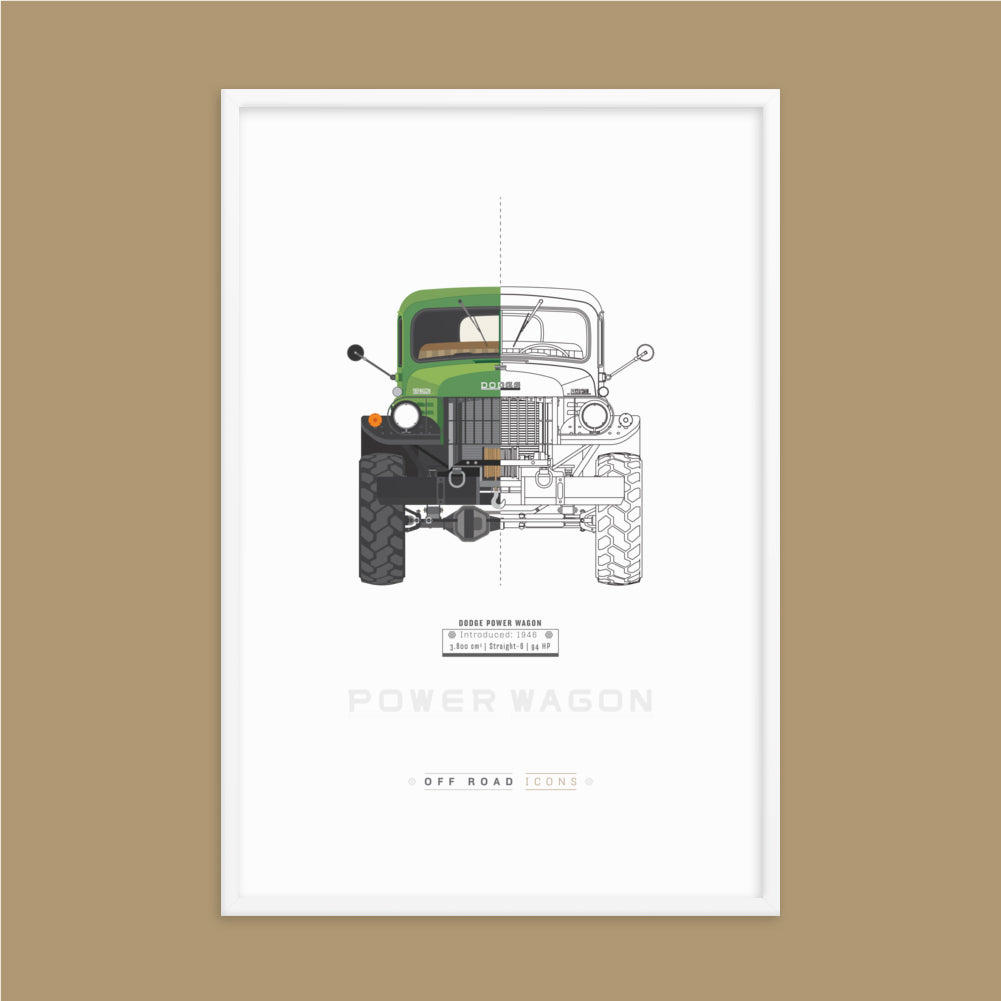 Power Wagon, split view - Matte Framed poster