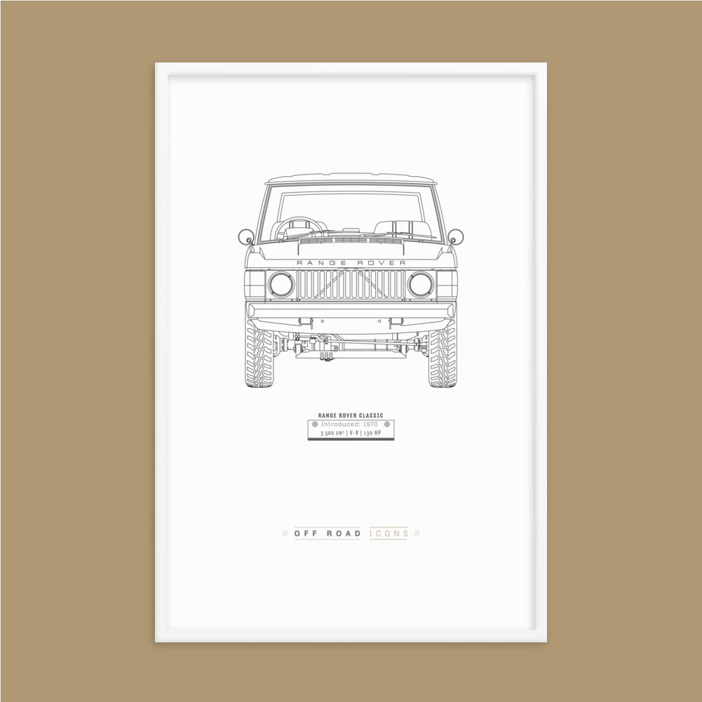 Range Rover Classic, clean blueprint - Matte Framed poster