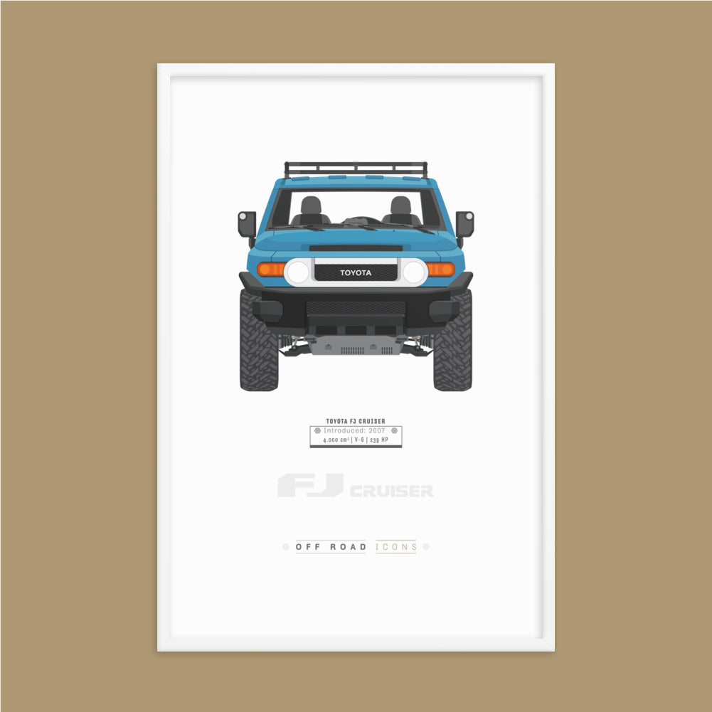 FJ Cruiser, cavalry blue - Matte Framed poster